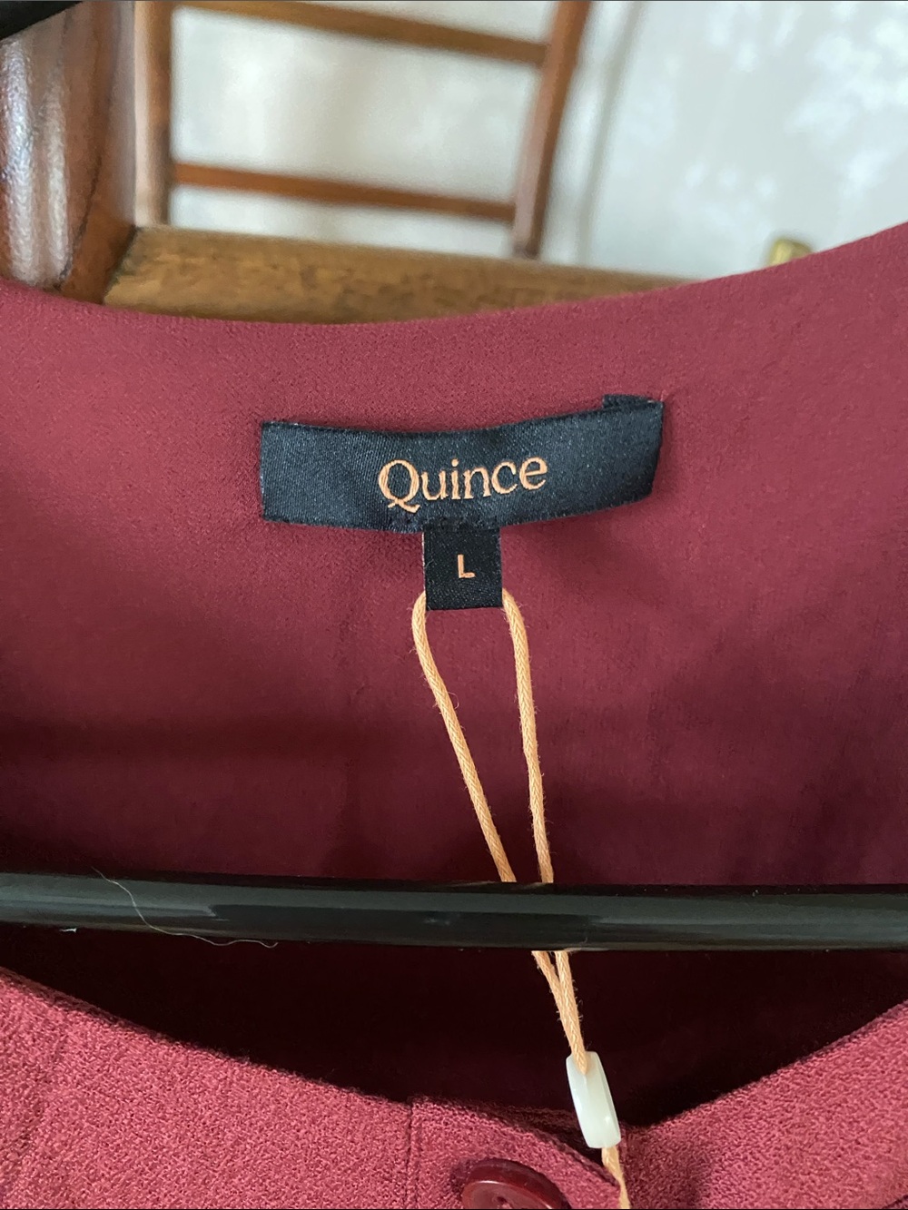 Quince Women's Button-Front Midi Dress in Deep Burgundy - Picture 3 of 9